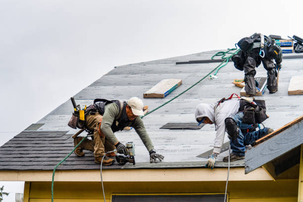 Professional Gutter Installation technician working in Yorktown, IN